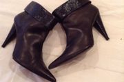 Lulu Guinness Black Leather Ankle Boots