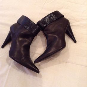 Lulu Guinness Black Leather Ankle Boots