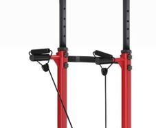 Pull Up & Dip Station Dip Stand Power Tower, Adjustable Height Home Strength Training Fitness Workout Station, Suitable for Teenagers, Women, Men (Red)