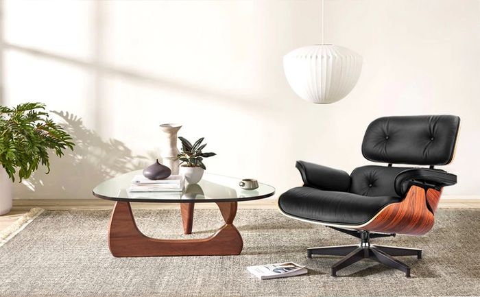 Replica Lounge Chair with Ottoman NORMAL W Palisander