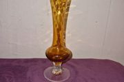 Antique amber glass bud vase