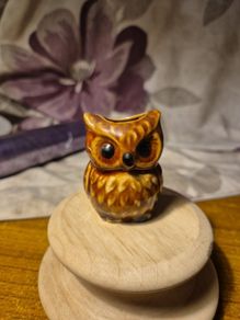 1970s Vintage Made in Japan Brown Owl Toothpick Holder