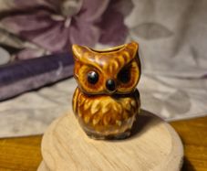 1970s Vintage Made in Japan Brown Owl Toothpick Holder