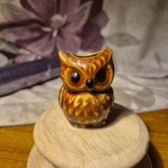 1970s Vintage Made in Japan Brown Owl Toothpick Holder