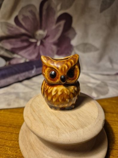 1970s Vintage Made in Japan Brown Owl Toothpick Holder