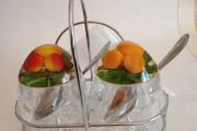 Vintage Lucite Preserve Pots Complete with Napkin Holder