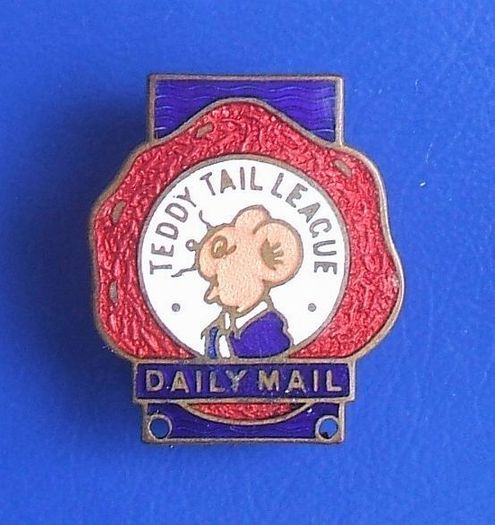 Teddy Tail League (Daily Mail) children's club - membership enamel badge (1930's)