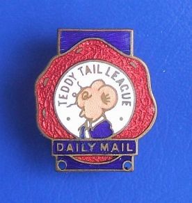 Teddy Tail League (Daily Mail) children's club - membership enamel badge (1930's)