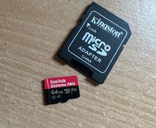 SanDisk 64GB Extreme PRO microSDXC card + SD adapter
