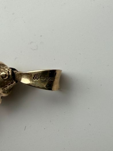 Vintage gold clown pendant