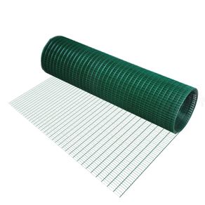 Coated Welded Wire Mesh Fencing Chicken Poultry Aviary Fence Run 30m Dark Green