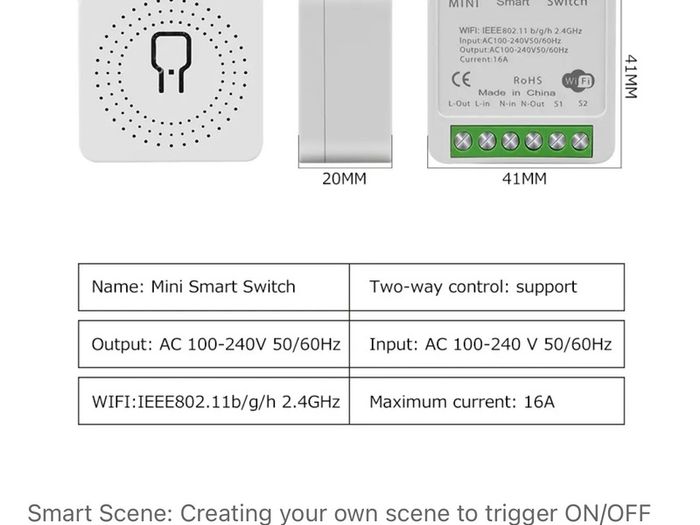 Mini Wifi Smart Switch 2 Way Control Smart life or  Tuya App  16A DIY Light Switches   Alexa Yandex Alice Smart Google Home APP Voice Control