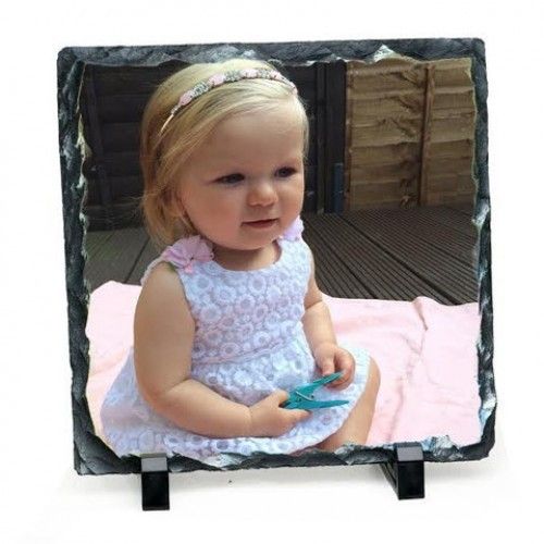 Personalised square shape Photo Slate 20 x 20cm perfect for memorial or wedding photos
