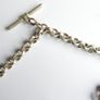 Vintage Silver Plated Pocket Watch Chain With Fob Image 4