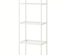 2 IKEA VITTSJO glass shelving units, 1 black 1 white