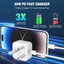for iPhone Charger Fast Charge, 2Pack PD 20W Fast Apple Charger Cable 2M, iPhone Fast charger Plug with USB C To Lightning Cable for iPhone 14 13 12 11 Pro Max XS XR X 8 7 6 Plus, iPad and iPod Image 4
