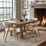Oslo Oak Upholstered Dining Chair  Beige Chenille Fabric Image 2
