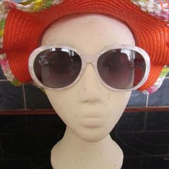 Ted Lapidus Paris Original Vintage Oversize Sunglasses White TL223