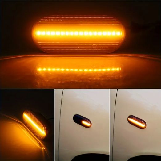 LED Side Marker Turn Signal Light Smoked Lens Sequential Blink Amber for VW