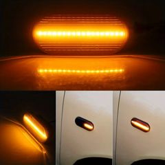 LED Side Marker Turn Signal Light Smoked Lens Sequential Blink Amber for VW