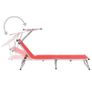 Folding Sun Loungers with Roof 2 pcs Aluminium&Textilene Red Image 5