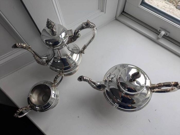Antique Silver plated teapot tea set