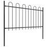 Garden Fence with Hoop Top Steel 13.6x1 m Black Image 2