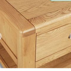 Oak coffee table 2 drawer