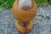 Wood turned toadstool ornament, Yew wood ornament, Home decor,Wooden ornament