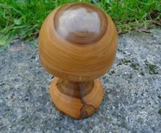 Wood turned toadstool ornament, Yew wood ornament, Home decor,Wooden ornament