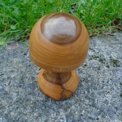 Wood turned toadstool ornament, Yew wood ornament, Home decor,Wooden ornament