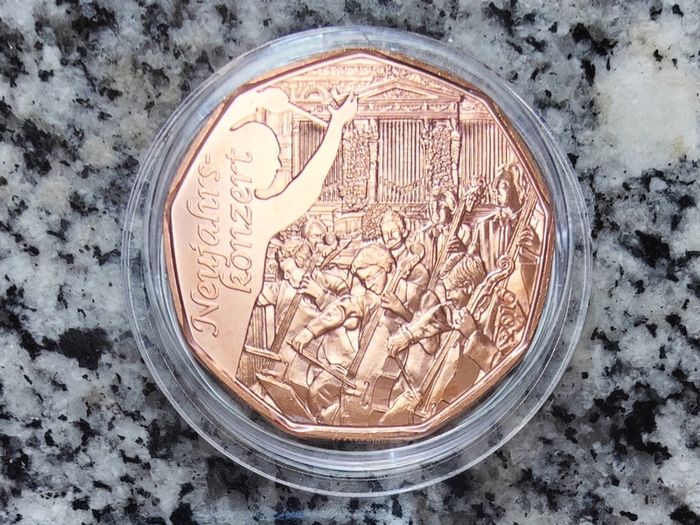 Austria 5 Euro Copper (.999) Uncirculated Coin 2016 - Message with a Melody - New Year Coins