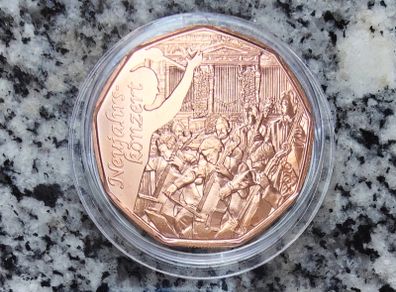 Austria 5 Euro Copper (.999) Uncirculated Coin 2016 - Message with a Melody - New Year Coins