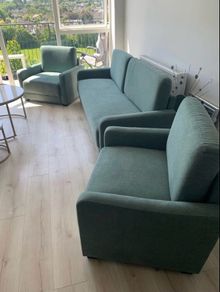 couch and armchairs x2