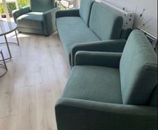 couch and armchairs x2