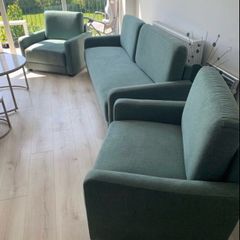 couch and armchairs x2