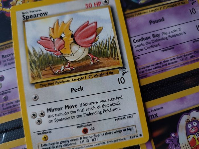 Spearow ! Lovely Near Mint Condtion ! from Base Set 2 ! 2000 ! by Pokemon Card !