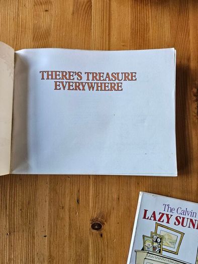 The Calvin And Hobbs X 2 Books. I X Lazy Sunday Book. 2 X There's Treasure Everywhere.  Both By Bill Watterson. Large Volume Paperback In Good Condition.  See Photos For Same
