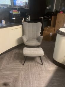 Wingback Chair with Stool