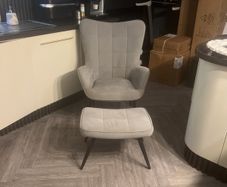 Wingback Chair with Stool