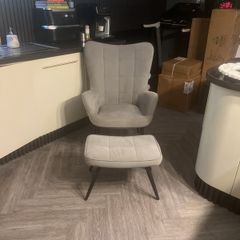 Wingback Chair with Stool
