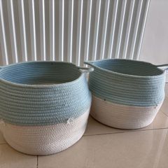 2 fabric storage baskets