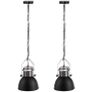 Ceiling Lamp 2 pcs Height-adjustable Modern Black Metal Image 3