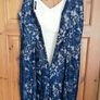 Dress beautiful long  navy lace dress gold lined size 16 on label  i think best suit size 14 Image 9