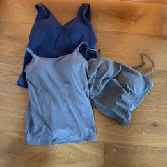 3 La redoute Cotton vest tops with built in bra size 10 UK