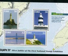 1997 Ireland Stampa Member Souvenir on Lighthouse (Hook Head) Commemorative Stamps Booklet Pane Overprinted for Stampa Mint Never Hinged (MNH)