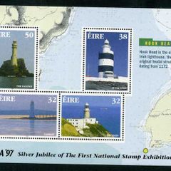 1997 Ireland Stampa Member Souvenir on Lighthouse (Hook Head) Commemorative Stamps Booklet Pane Overprinted for Stampa Mint Never Hinged (MNH)