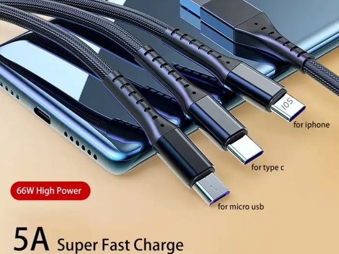 3in1 Super Charging Micro USB Type-C Lightning Fast Charger Cable Multi Port For Samsung and Apple