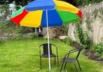 Summer Pride Rainbow Or Black & Red Garden Pub Party Parade Umbrellas. Brand New In Box 2 Metre