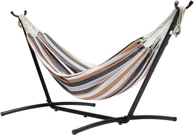 Basics Fabric Hammock With Stand, Multi Color, 117 cm x 300 cm x 100 cm